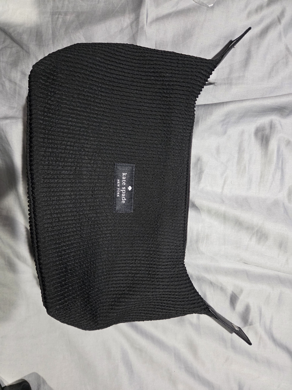 Kate Spade Black Textured Zip Make Up Pouch